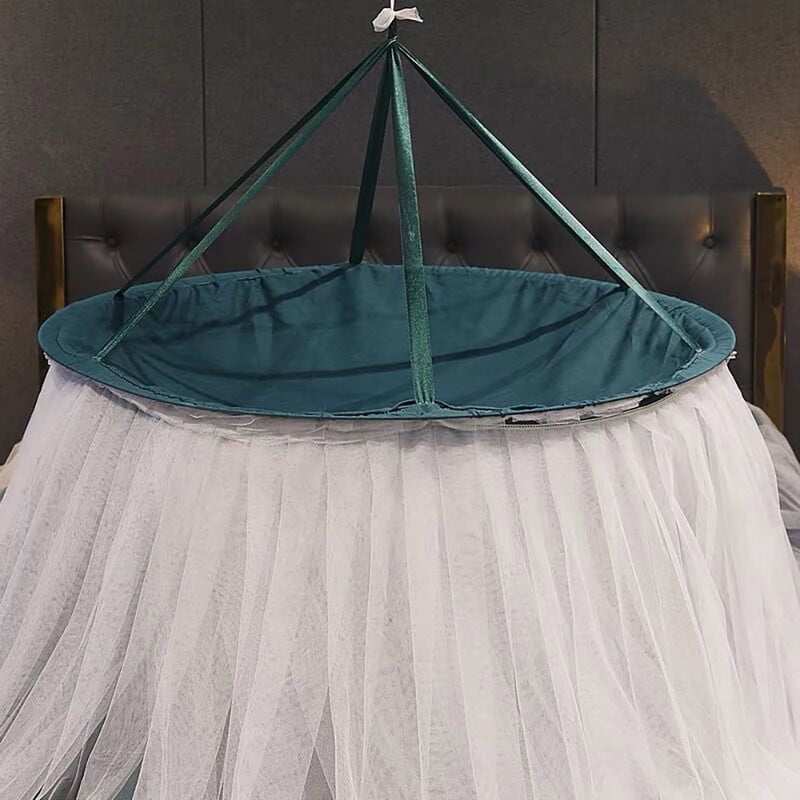 Kadahis Bed Canopy For Girls & Adults, Round Dome Lace Princess Canopies Netting, Elegant Double Layer Bed Canopy Drapes For Decoration, Playing,Reading,Sleepping