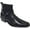 Black, variant on Men's Cowboy Boots Western Leather Lined Ankle Harness Strap Side Zipper Shoes