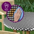 thumbnail image 5 of Sorfey Round Dining Table Cover Fitted Checkered Vinyl Table Cloth, Black 42” x 54”, 5 of 6