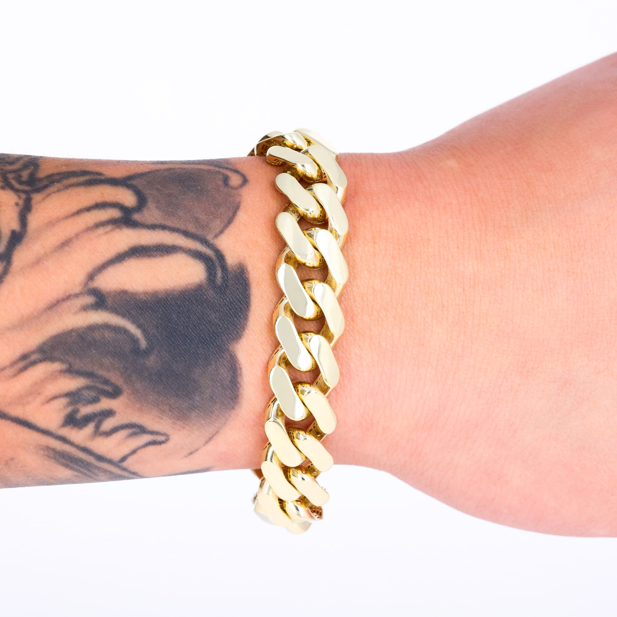 Nuragold 14k Real Yellow Gold Royal Monaco Miami Cuban Link Bracelet 7"-9" (5mm-17mm) Italian Jewelry for Men & Women