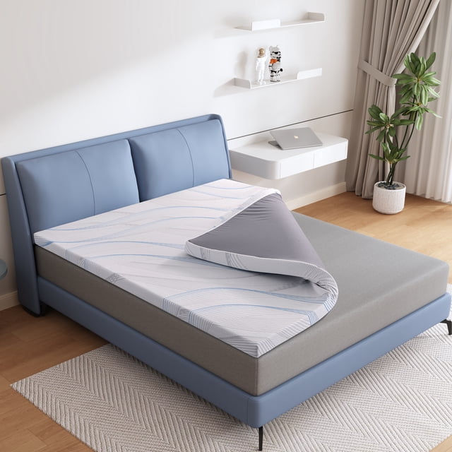 Lecuneey Queen Mattress Topper, 3 Inch Memory Foam Mattress Topper with Removable & Washable Cover, White