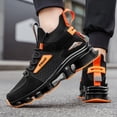 thumbnail image 3 of Men'S Breathable High-Top Running Sneakers - Stylish Black Casual ShoesDurable Rubber Sole for All-Day Wear，with Orange Accents, Lace-Up Design, Comfortable Fabric Upper,, 3 of 7