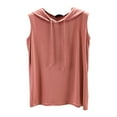 thumbnail image 2 of Pink Womens Blouses Women's Summer Sleeveless Hooded Tank Top T Shirt for Athletic Relaxed Breathable Ladies Tops and Blouses, 2 of 6