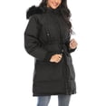thumbnail image 1 of FUTATA Mid Length Winter Warm Coats for Women Thick Hooded Parkas Outdoor Windproof Puffer Jackets With Removable Faux Fur Trim Hood Black M, 1 of 6