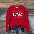 thumbnail image 5 of Girls Love Graphic Sweatshirt Red, Soft Stretch Casual Pullover for Kids Youth, Valentine's Day Holiday Gift,Size 8 T, 5 of 9