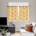 thumbnail image 4 of Yellow Beige Bee Kitchen Curtains Window Panels, Spring Floral Elegant Pastoral Flowers Insulated Window Treatment Curtain, Grommet Curtains for Bedroom/Living Room/Bathroom, 2 Piece 42"Wx45"L, 4 of 8