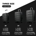 Travelhouse Hardside Luggage 3 Piece Set Lightweight Suitcase with TSA ...