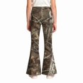thumbnail image 5 of Grblisyd School Uniform Pants for Girls Flare High Elastic Waist Dress Trousers Back to School Clothes Teens Camo Maple Leaf Print Stretchy Button Pant, 5 of 6