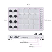 Wireless MIDI Controller Pads, Portable USB MIDI Keyboard with 16 MPC Drum Pads, 8 Assignable Knobs, Note Repeat, Full Level Buttons, Rechargeable Battery