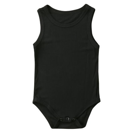 

Unisex Baby Girl Boy Sleeveless Plain Jumpsuit Bodysuit One Piece Outfit Summer