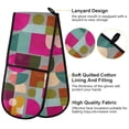 thumbnail image 2 of Yayeee Double Oven Mitt Kitchen Heat Resistant Baking 35" x7" Quilted Cotton Glove, Abstract Geometric Pattern, 2 of 6