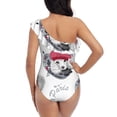 thumbnail image 5 of Honeii Cute Poodle Dog for women's one-piece swimsuit featuring a chic one-shoulder design experience elegance and style in the water-Large, 5 of 6