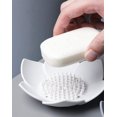 thumbnail image 3 of Jabonera De Silicona Duradera Y Respetuoso Con El Medio Ambiente, Estante De Almacenamiento Creativo En Forma De Pétalo Ducha, Mostrador, Fregadero, Baño - 1 Unidad (Blanco). Afortunado Sencillez, 3 of 5