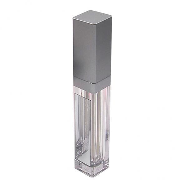 2 Tubos Vacíos De Brillo Labial De 7 Ml, Recipiente Para Labios Con Espejo Y Luz LED Transparente + Plateado