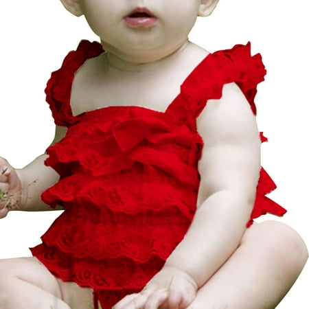 

PEASKJP Bodysuit Short Sleeve Girls Short Sleeve Girls Short Sleeve Bodysuit Comfort Romper Jumpsuit for Newborn and Infant Red 0-12 Months