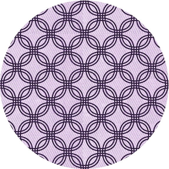 Ahgly Company Indoor Round Patterned Rebecca Purple Area Rugs, 5' Round