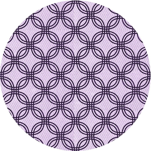 Ahgly Company Tapis Rond Lavable en Machine Intérieur Transitionnel Rebecca Violet, 6 Pieds Rond
