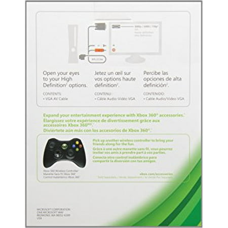 - Xbox 360 VGA HD AV Cable Without Optical Port