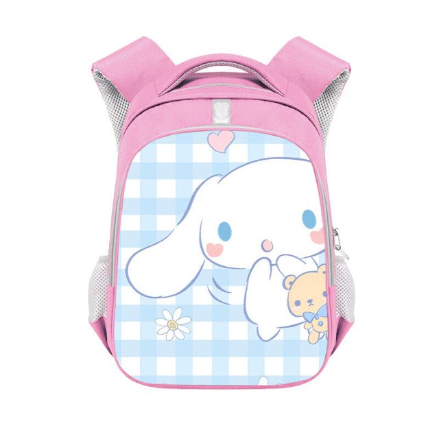 Sanrio My Melody Kuromi Cute Girl Mochila para estudiante Mochila de gran capacidad Cinnamon Cartoon Pink Mochila Bolso de hombro doble hola suerte unisex