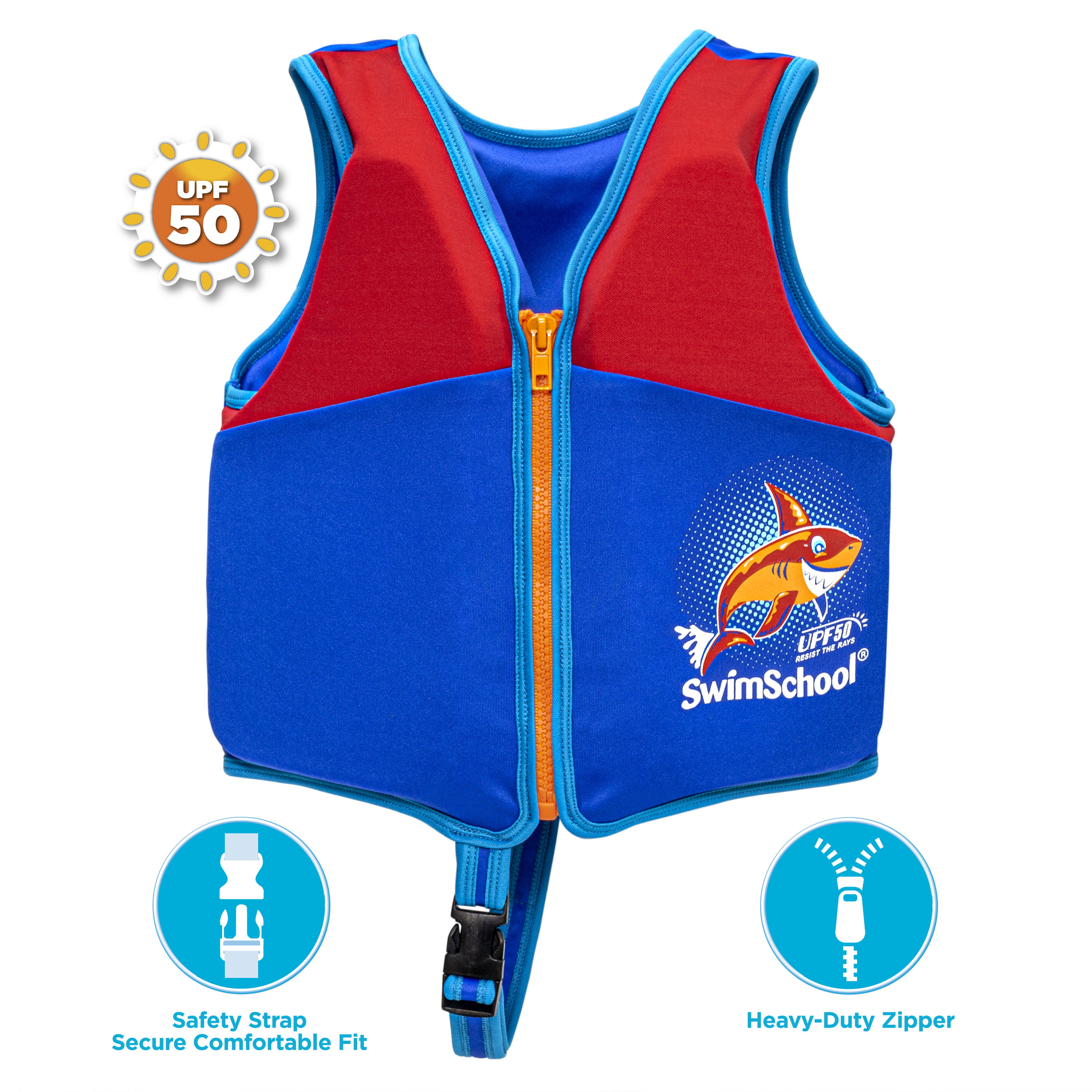 heet klasse doorboren Swim Trainer Vest - Shark Print S/M - Walmart.com