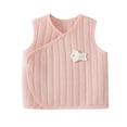 thumbnail image 3 of Xdegoge Newborn 2-Pack Toddler Unisex Sleeveless V-Neck Tops Warm Cotton Padded Gilet with Cute Animal Applique Side Snap Closure, 0-3M, 3 of 6