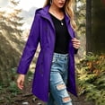 thumbnail image 2 of CHGBMOK Women's Plus Size Long Rain Jacket Zip Up Adjustable Waist Hooded Jackets Waterproof Windbreaker Coat with Pockets, 2 of 5
