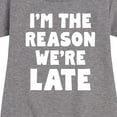 thumbnail image 3 of Instant Message - I'm The Reason We're Late - Toddler & Youth Girls Fleece Dress, 3 of 6