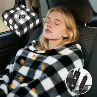 electric blanket plug into cigarette lighter Cozy 12V Heated Car Blanket – Plug Into Cigarette Lighter, 9 Heat Settings  & Timer, Flannel, Machine Washable. Perfect For Road Trips In Trucks, SUVs  & RVs (Pink) RV Accessory