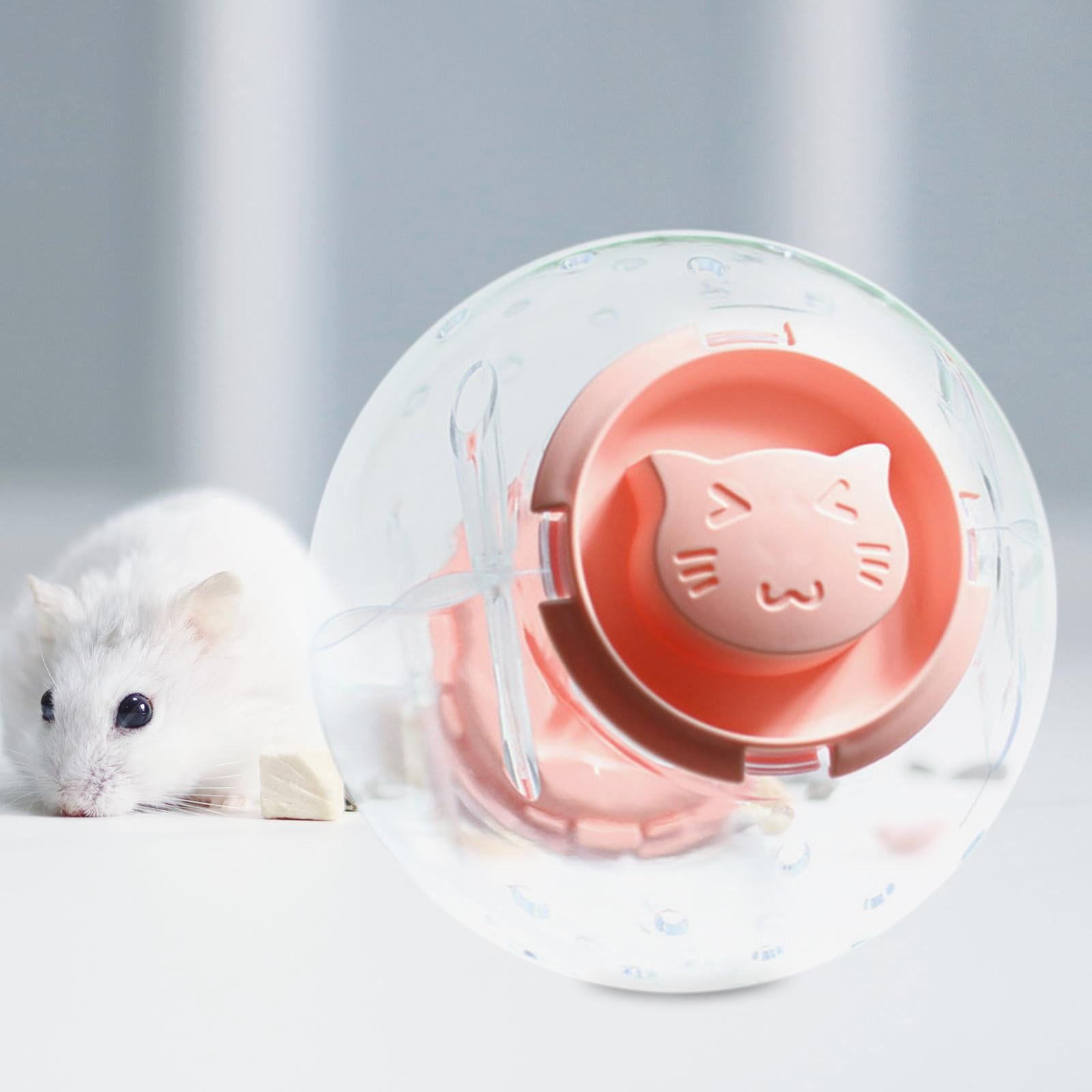 FITYLE 16cm Hamster Exercise Ball Gerbil Ball Wheel Clear Accessory Multipurpose Convenient Assemble Interactive Toy with Vent Holes pink