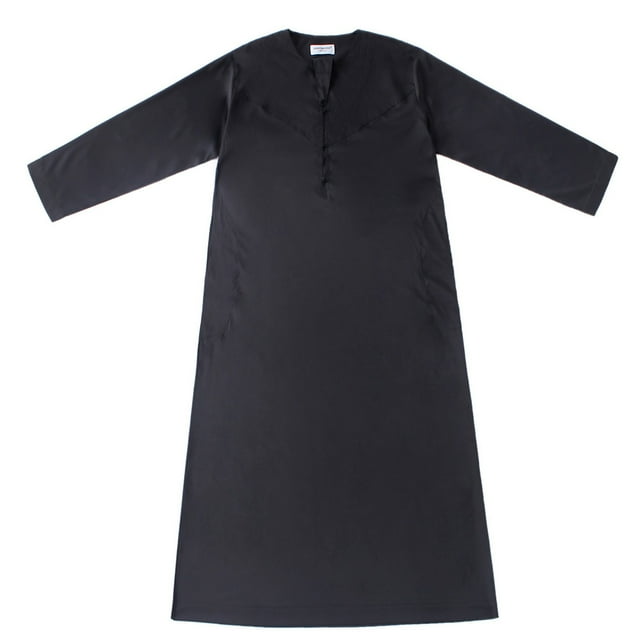 Styesk Vestes pour Hommes Robe Musulmane Arabe Robe Longue Style Long Manches Longues Col Poche Longue Chemise Mode Décontractée