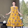 thumbnail image 4 of Nouvelle Mode Décontractée 2024 Robe d'Été pour Femmes Imprimée Ample Col Rond en Coton Vêtements pour Femmes Grande Taille, 4 of 7