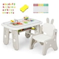 thumbnail image 1 of Costway Kids Drawing Table & Chair Set Graffiti Toddlers Art Activity Table & Chair, 1 of 10
