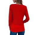thumbnail image 3 of Avamo Ladies Sweater Long Sleeve Knit Cardigan Winter Warm Knitted Sweaters Women Knitwear Tops Work Red 2XL, 3 of 6