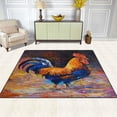 thumbnail image 3 of FREEAM Oil Painting Rooster Hen Watercolor Area Rug Mat for Living Dining Dorm Room Bedroom Home Decorative, 63x48 inch, 3 of 6
