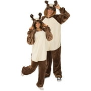 Adult Unisex Way to Celebrate Deer Jumpsuit Halloween Costume L/XL, Brown and White