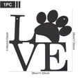thumbnail image 2 of Love with Paw Print Wall Decor 11x11Inch Dog Paw Love Wall Decor Black Laser Cut Sign Metal Valentines Day Decor, 2 of 6