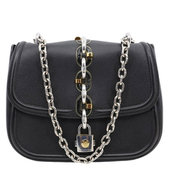 Pre-Owned Louis Vuitton Chain It Leather Crossbody Bag Black