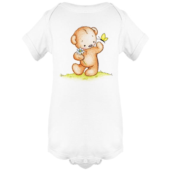 Brown Bear With Butterfly Bodysuit Infant -Image by Shutterstock,  6 Months