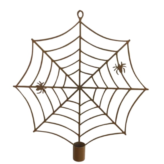 Spider Web Metal Candle Holders, Halloween Candlestick Holders for Halloween Dining Table Home Spooky Party Decor 6.88*7.28In