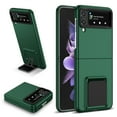 thumbnail image 1 of SaniMore for Samsung Galaxy Z Flip 3 6.7 inch Slim Case, Military Grade Shockproof Hard PC Cover Built-in Invisible Folding Bracket Kickstand Thickened Lens Frame for Samsung Z Flip 3, Green, 1 of 10