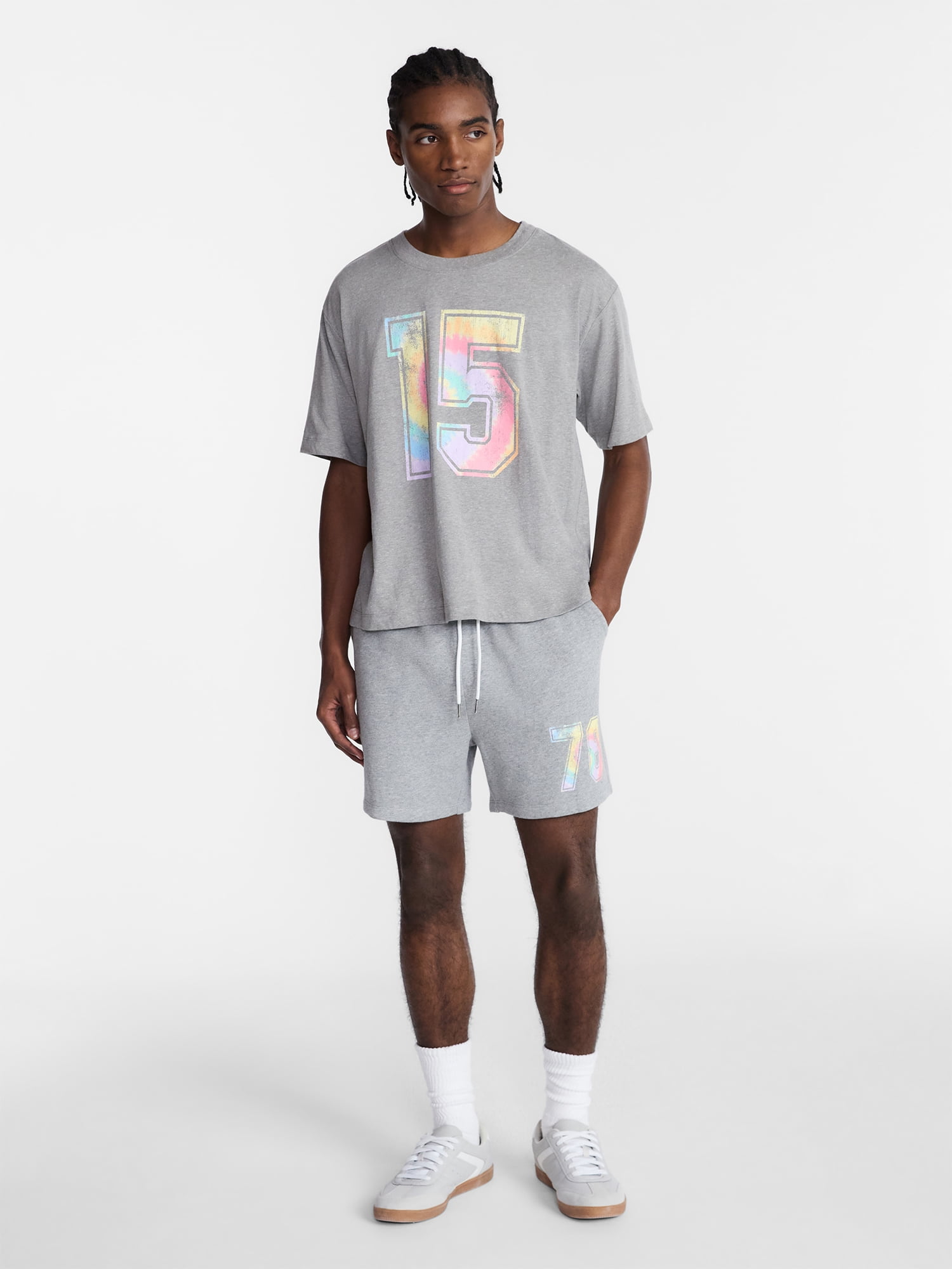 No Boundaries Pride Boxy Fit Cropped Tee with Short Sleeves, Men's Sizes XS-5XL