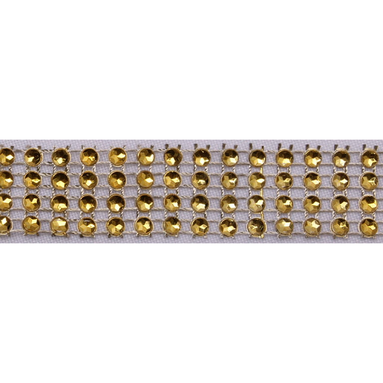 Crystal Rhinestone with Gold Chain for Sewing and Crafts, 5 Rows