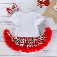 thumbnail image 4 of Girls Outfits Size 3-6Month Infant Toddler Christmas Printed Short Sleeve Romper Skirt with Headband 2Pc Children Suit Girls Clothing Set Brown, 4 of 4