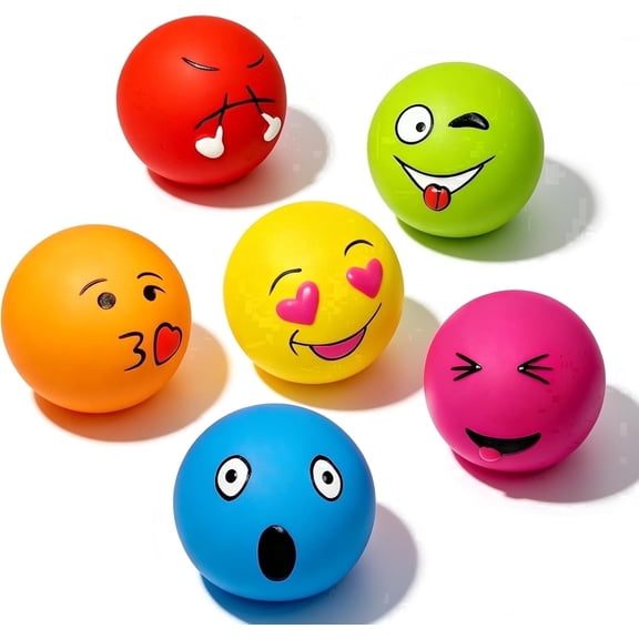 Soft Latex Squeaky Dog Balls for Small Dogs, Mini Breeds, Bouncy Fetch Toys for Tiny Breed, Interactive Puppy Play Toys 6 pack