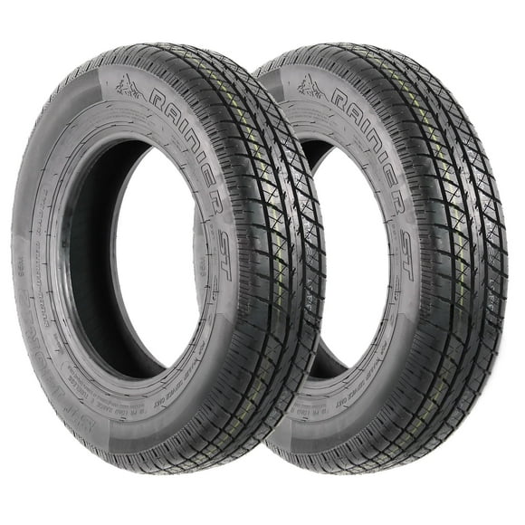 eCustomRim Lot de 2 Pneu de Remorque Radial ST145/R12 à Ceinture en Acier, Indice de Charge E 1520# 145/R12 145R12- Garantie de 6 Ans avec Assistance Routière Gratuite