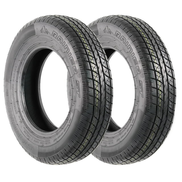 eCustomRim 2-Pack ST145/R12 Steel Belted Radial Trailer Tire Load Range E 1520# 145/R12 145R12-6 Year Warranty w/Free Roadside