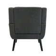 thumbnail image 4 of Modern Accent Chair, Upholstered Button Tufted Armchair, Linen Fabric Sofa Chairs, Ergonomics Accent Chair, Living Room Chair, Bedroom Chair, Home Chair with Black Legs for Bedroom, Dark Gray, 4 of 7