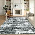 thumbnail image 4 of Garvee 8'x10' Modern Abstract Area Rugs, Machine Washable Rug Print Pattern Non Slip Floor Carpet, Low Pile Indoor Foldable Rug for Living Room Bedroom Dining Room, Gray and Black, 4 of 9