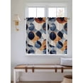 thumbnail image 6 of Kitchen Curtains 54 Inches length, Navy Blue Burnt Orange Window Treatment Curtain Drapes, Retro Abstract Geometric Thermal Insulated Drapes for Basement Hotel RV, 42"x54", 2 Panels, 6 of 7