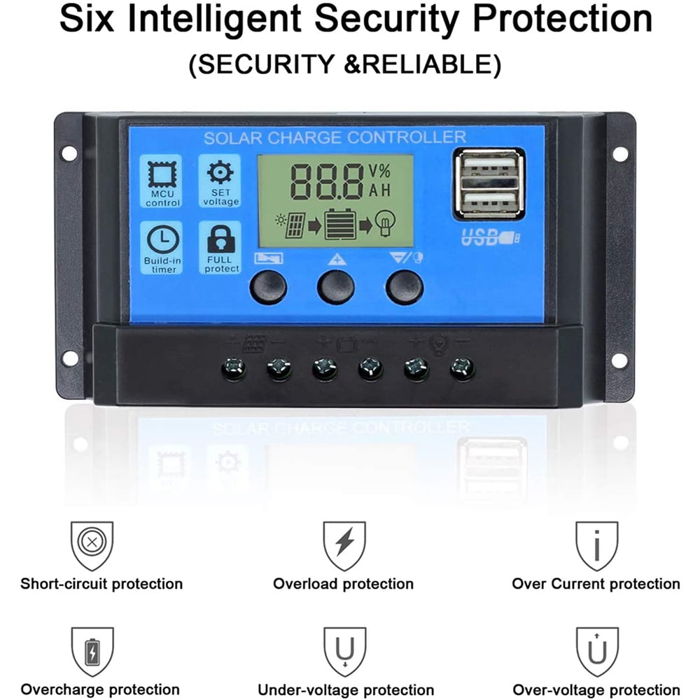 Jahy2Tech 100A MPPT Solar Panel Regulator Charge Controller Auto Focus Tracking 12V/24V